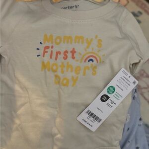 Carter's Cream Kids Onesie - Mommy's First Mother's Day & Daddy’s First Father’s